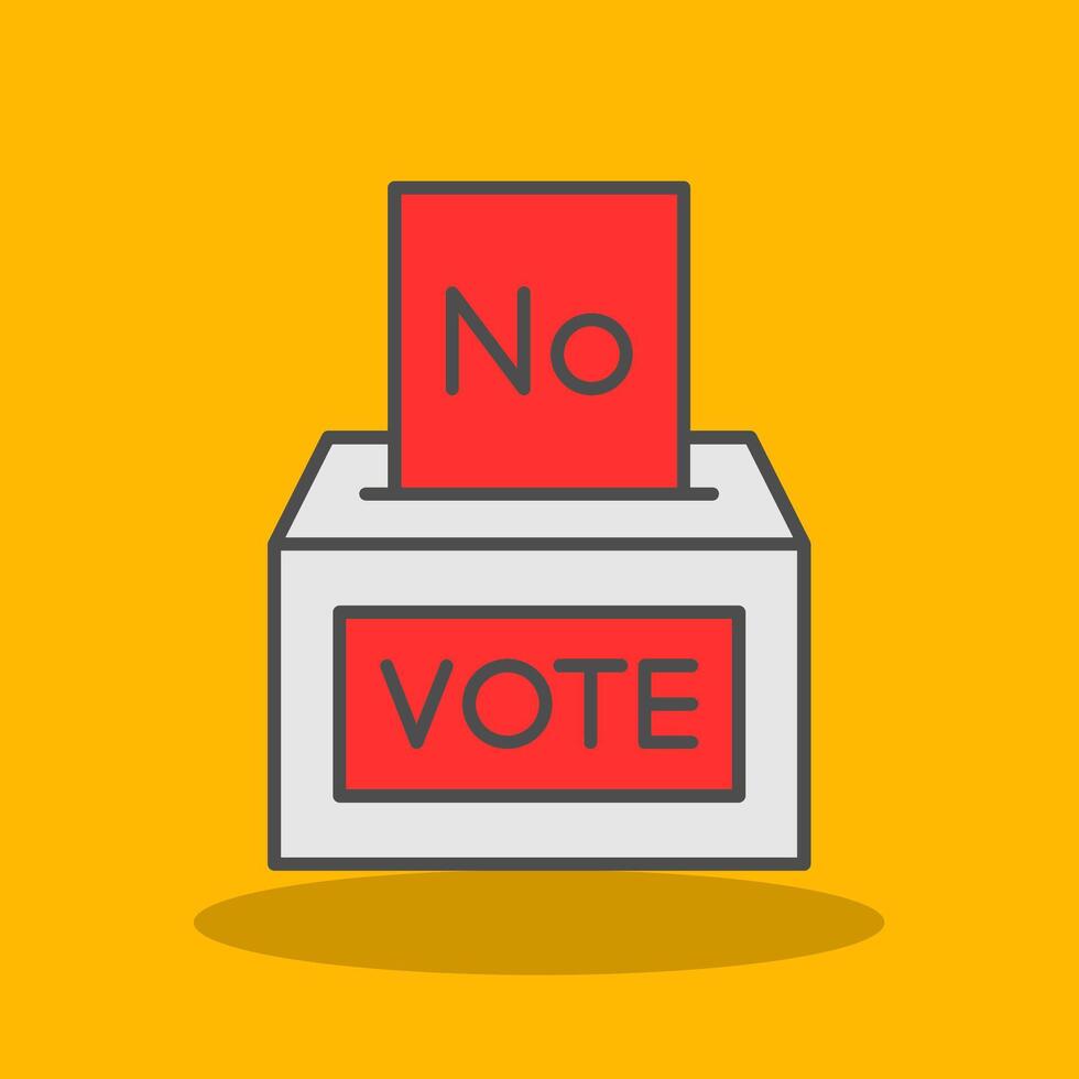 Vote NO Filled Shadow Icon vector