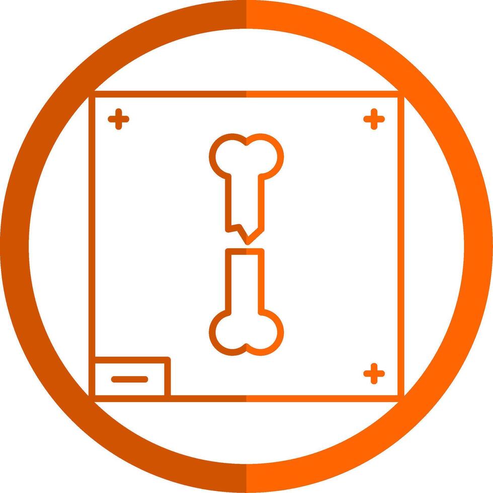 Bone X - ray Line Orange Circle Icon vector