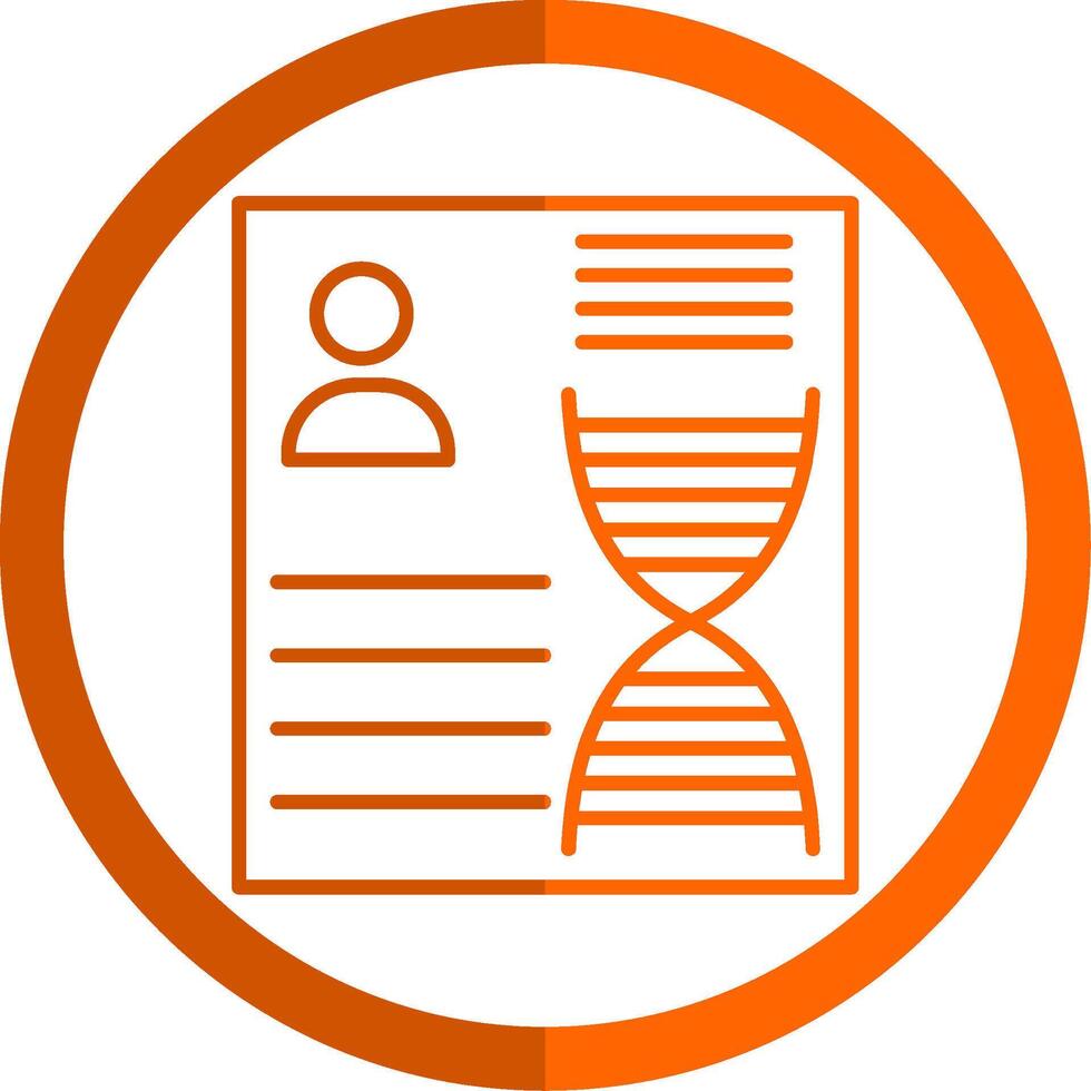 DNA Line Orange Circle Icon vector