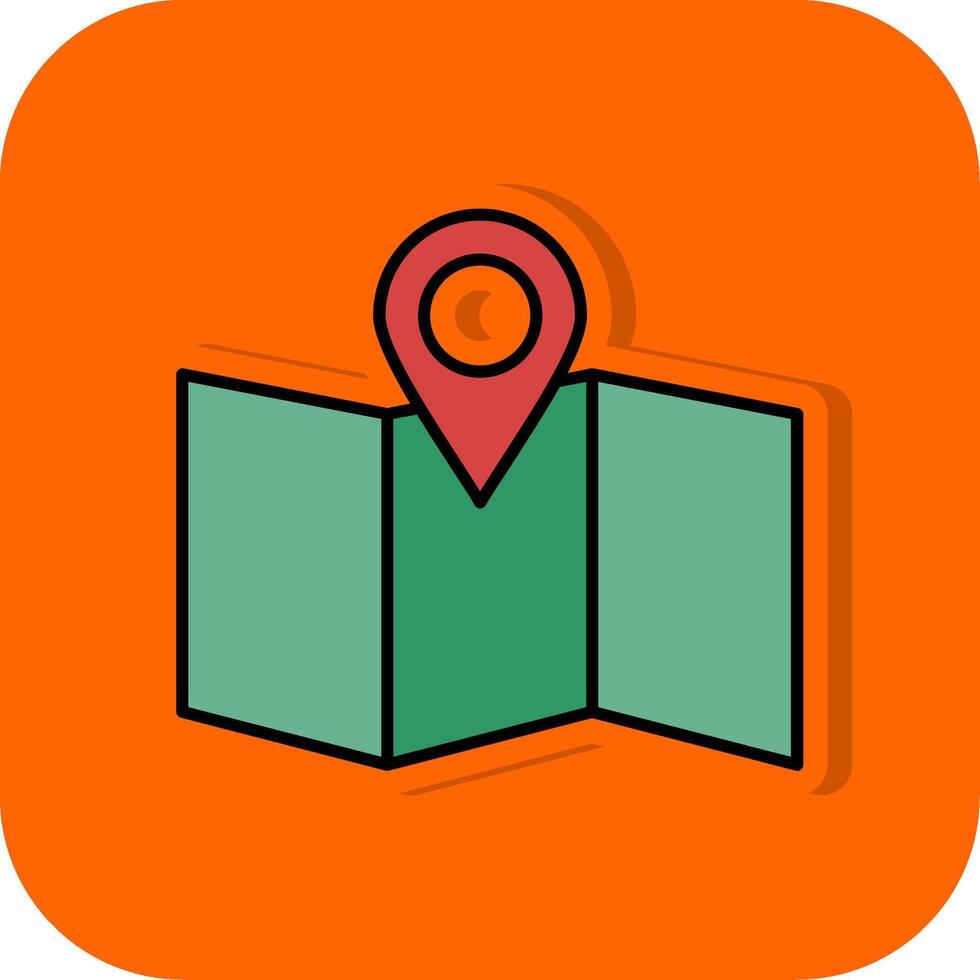 Site Map Filled Orange background Icon vector