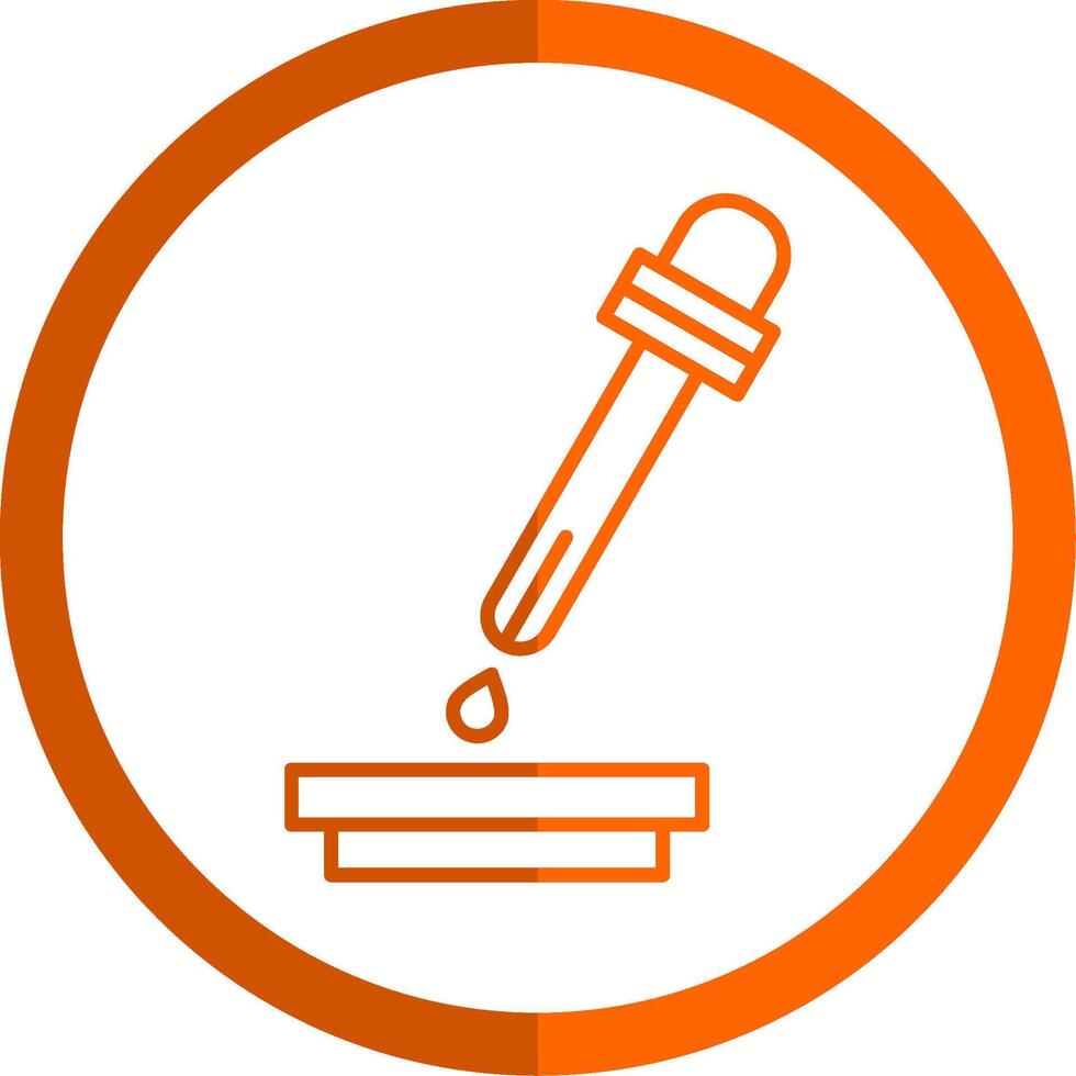 Pipette Line Orange Circle Icon vector