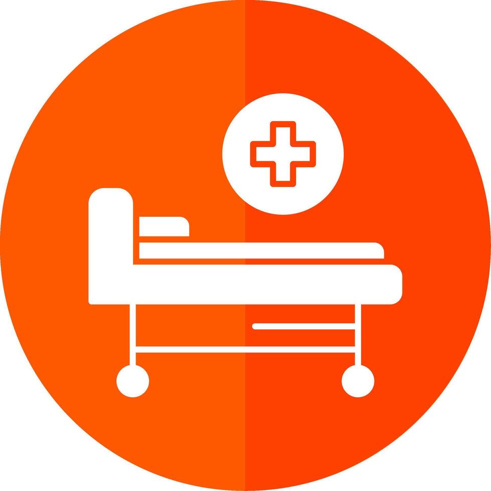 Hospital Bed Glyph Red Circle Icon vector