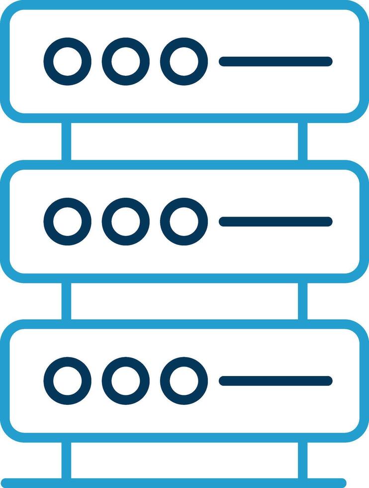 Database Line Blue Two Color Icon vector