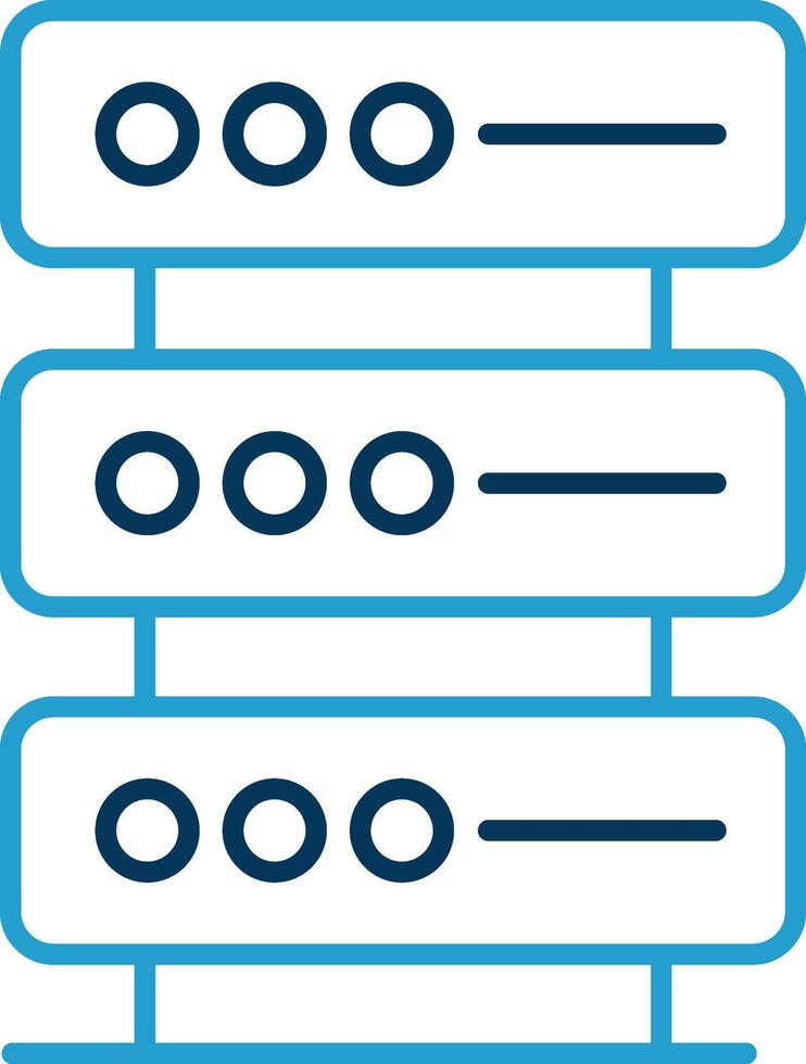 base de datos línea azul dos color icono vector