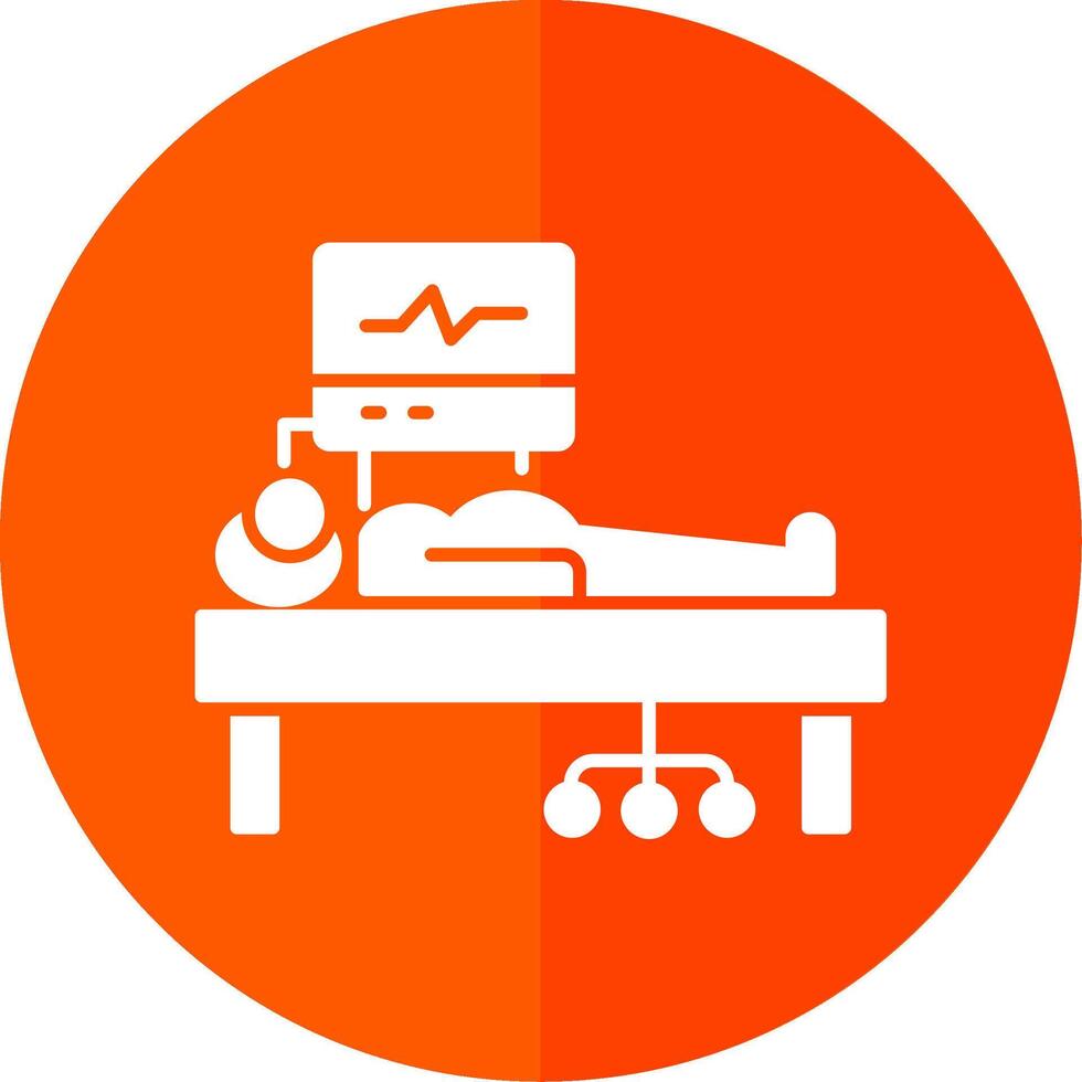 ICU Room Glyph Red Circle Icon vector