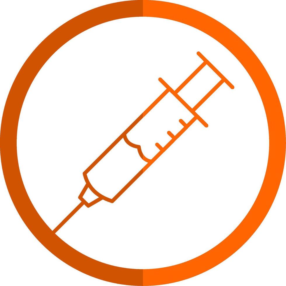 Injection Line Orange Circle Icon vector