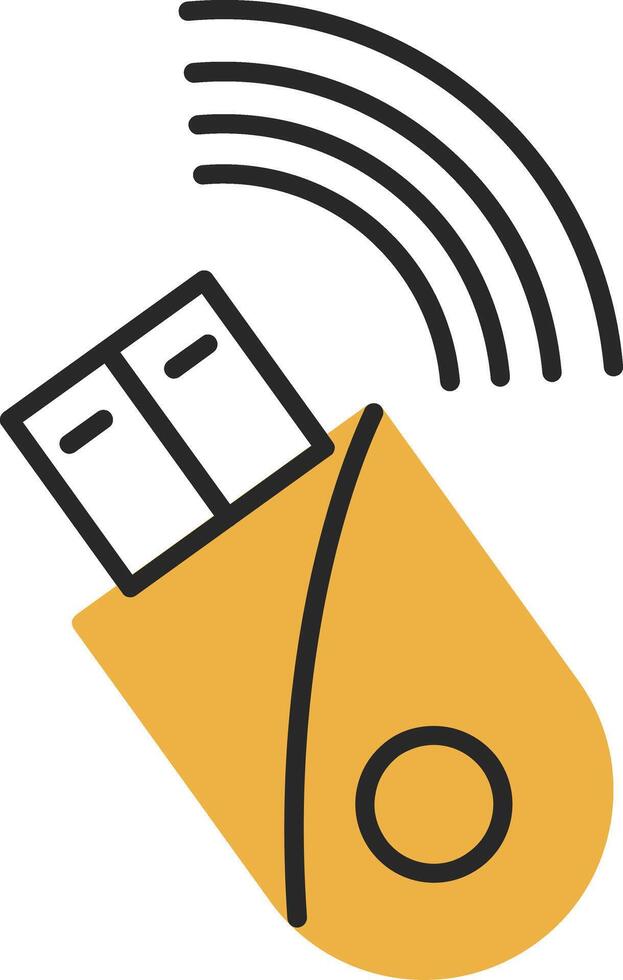 Usb Modem Skined Filled Icon vector