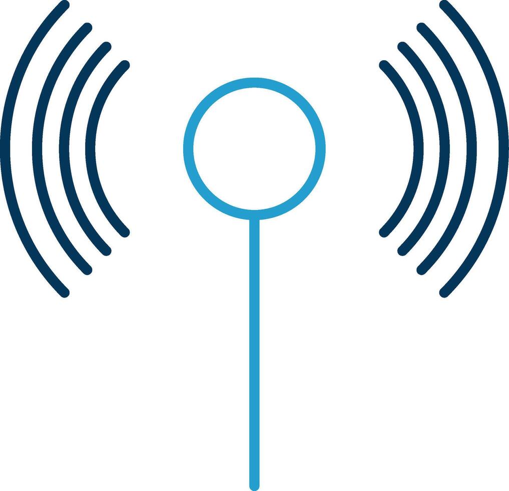 Wifi línea azul dos color icono vector