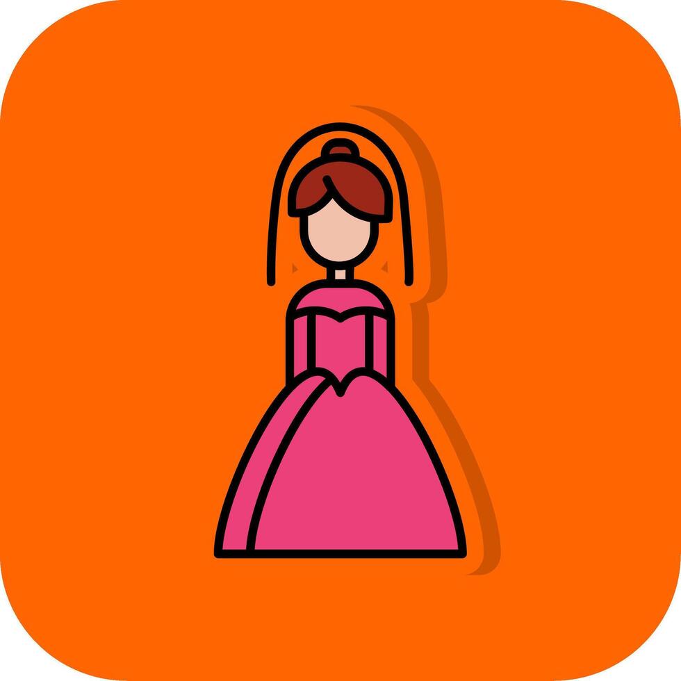 Bride Filled Orange background Icon vector