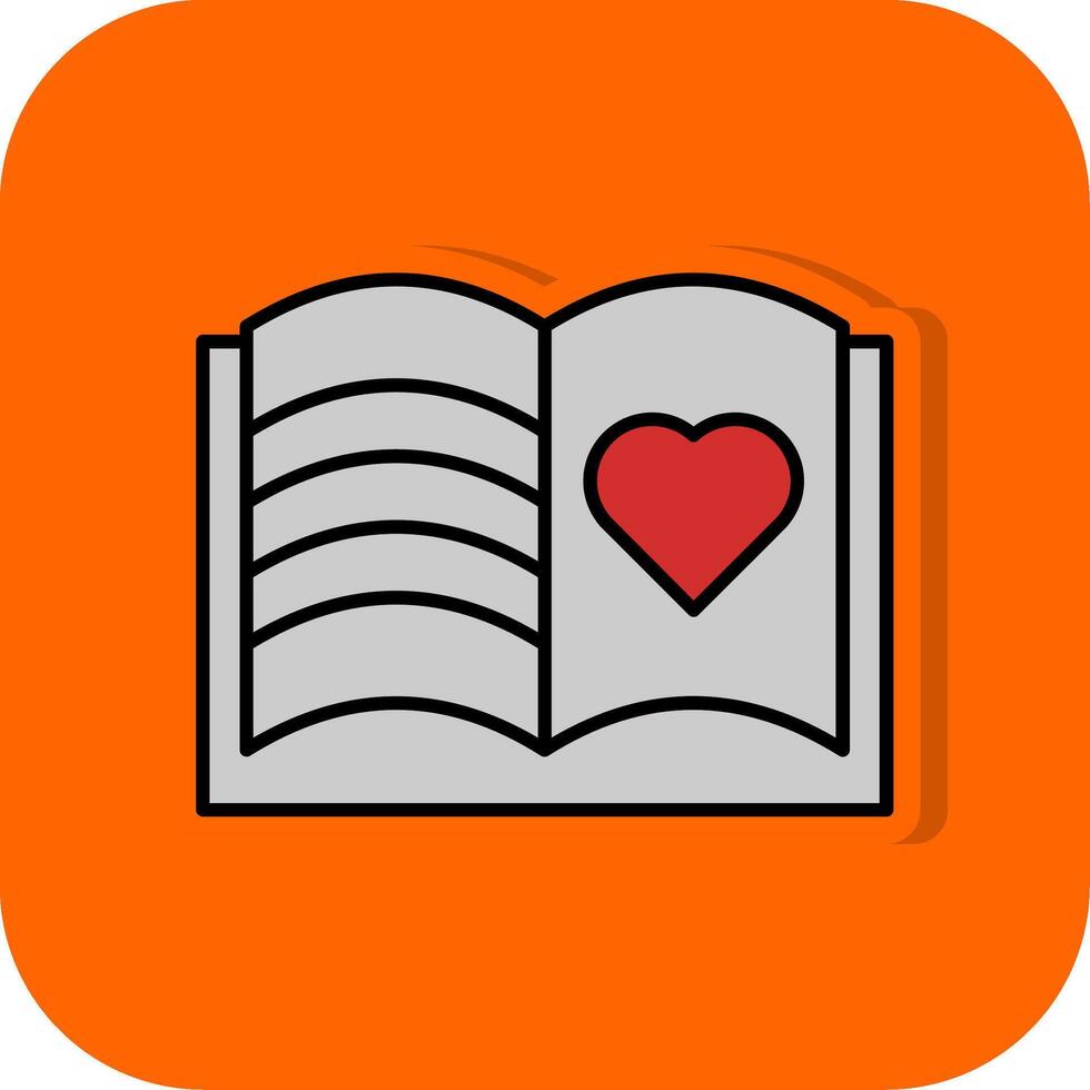 Guest Book Filled Orange background Icon vector