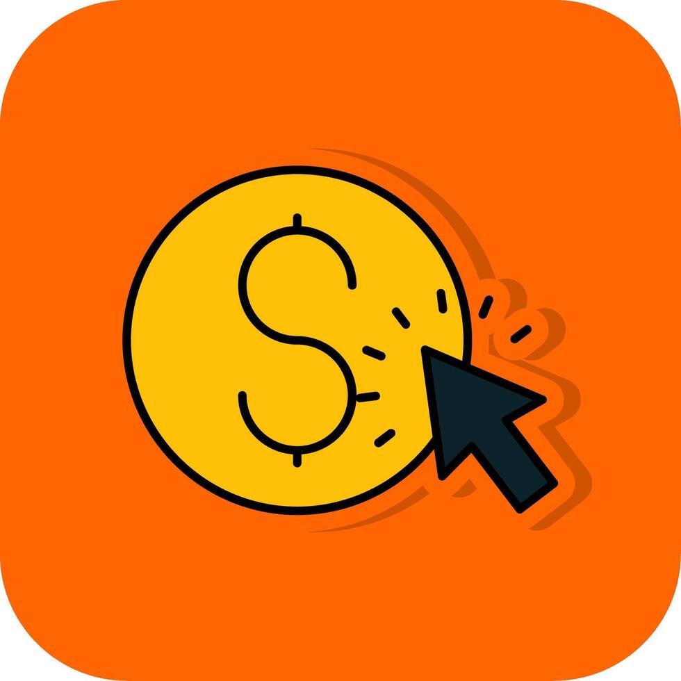 Pay Per Click Filled Orange background Icon vector