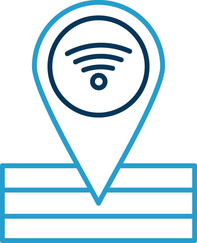 Place Line Blue Two Color Icon vector