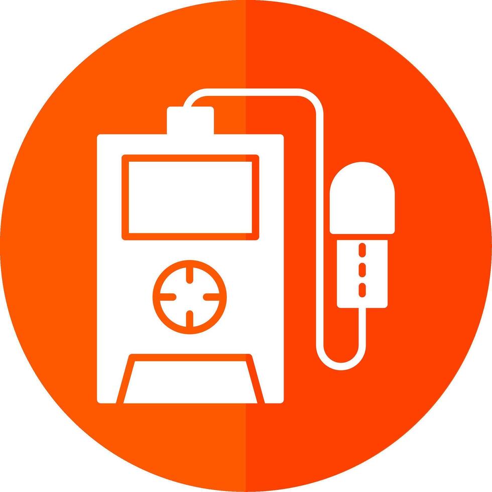 Radiation Detector Glyph Red Circle Icon vector