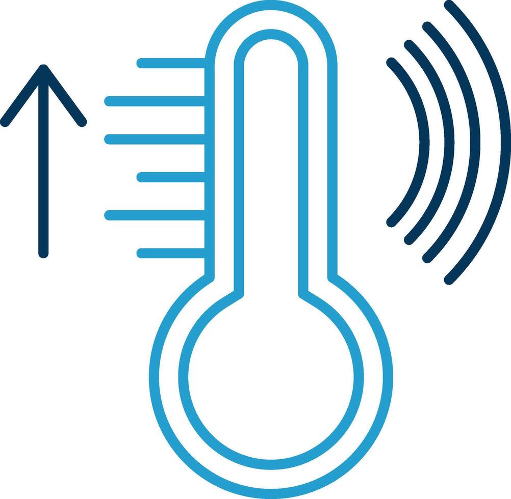 Smart Temperature Line Blue Two Color Icon vector