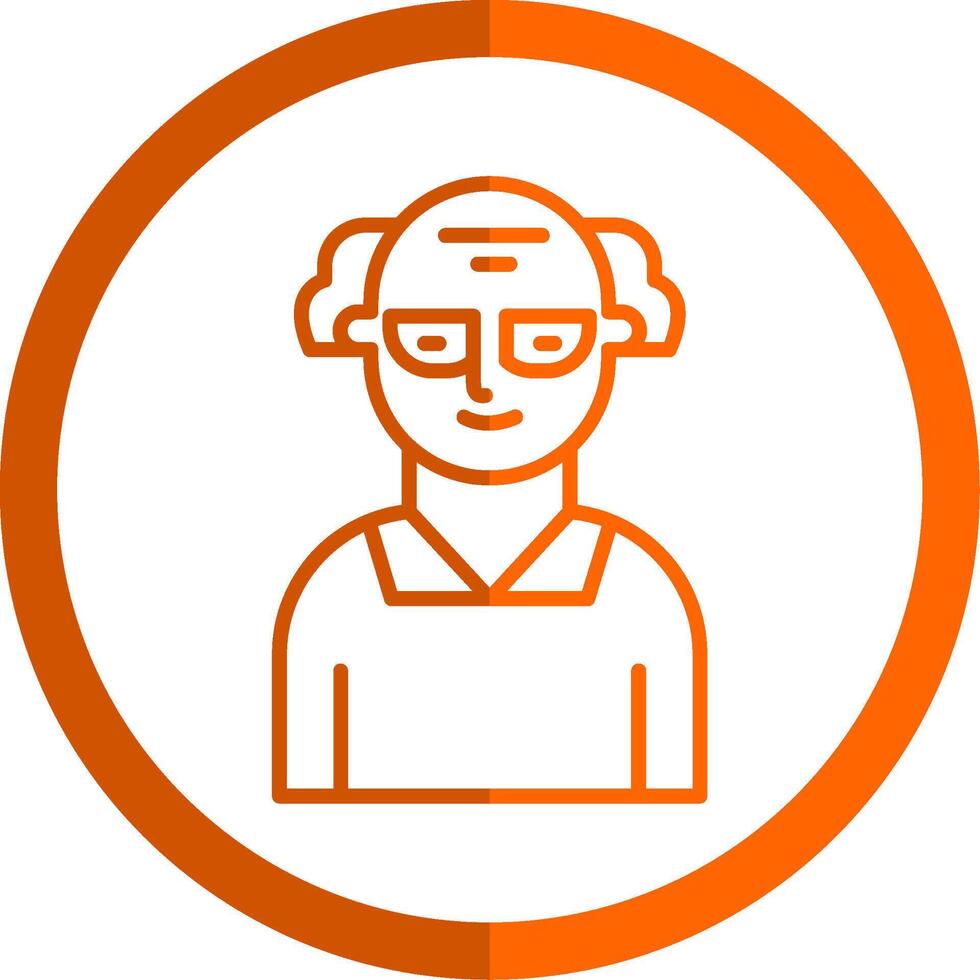 Scientist Line Orange Circle Icon vector