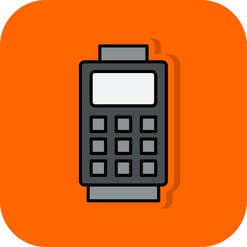 Card Reader Filled Orange background Icon vector