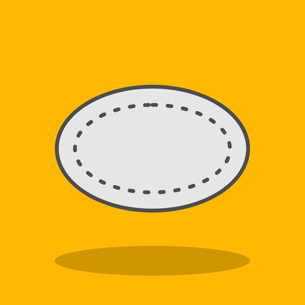 Oval Filled Shadow Icon vector