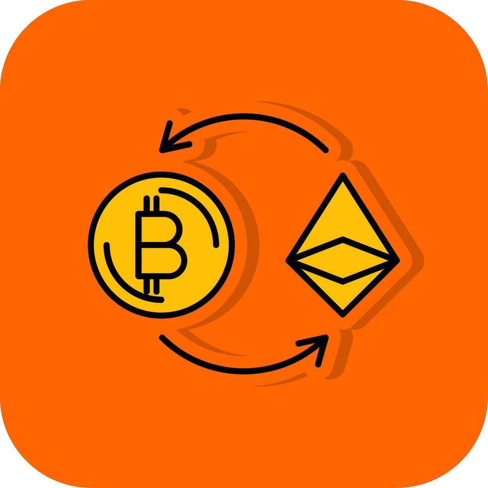 Ethereum Filled Orange background Icon vector