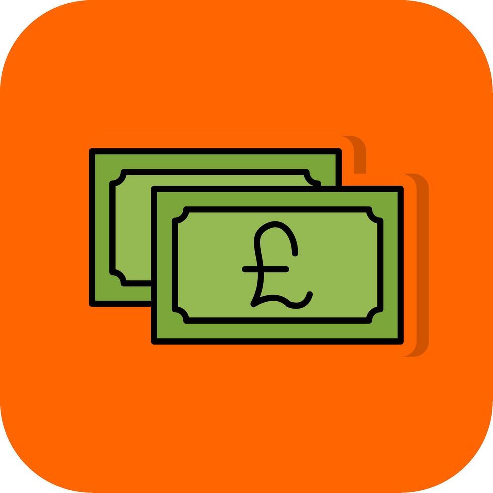 Pound Currency Filled Orange background Icon vector