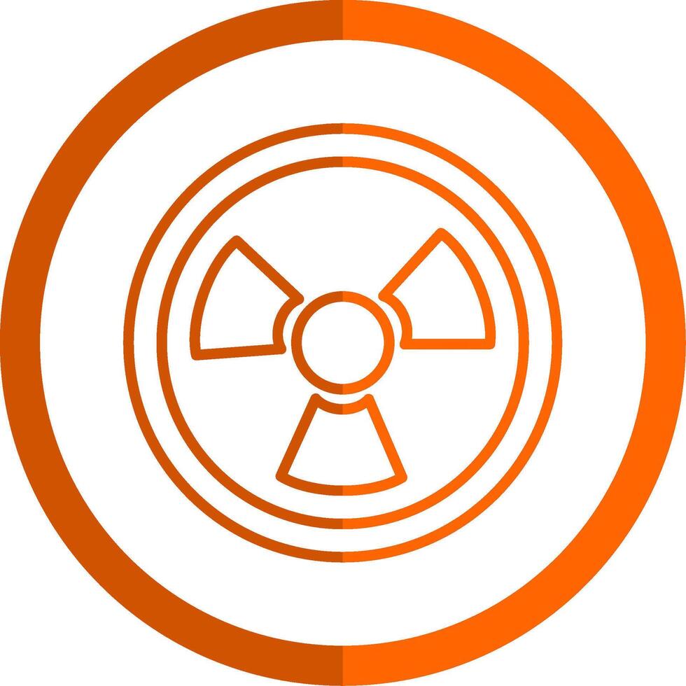 Nuclear Line Orange Circle Icon vector