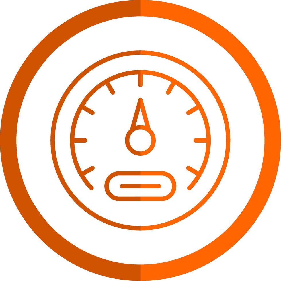 Meter Line Orange Circle Icon vector