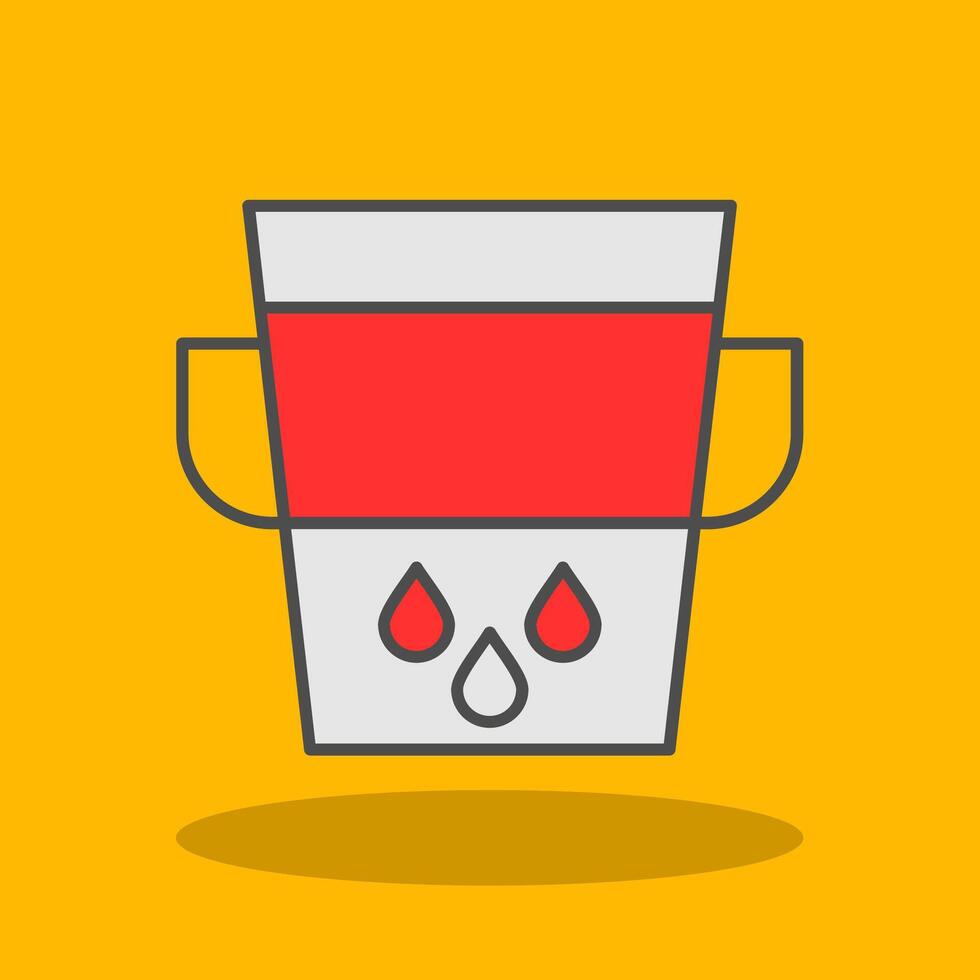 Water Bucket Filled Shadow Icon vector