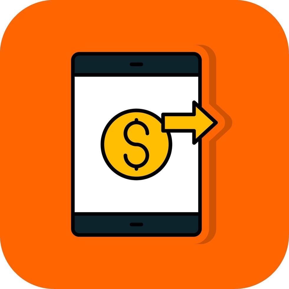Send Money Filled Orange background Icon vector