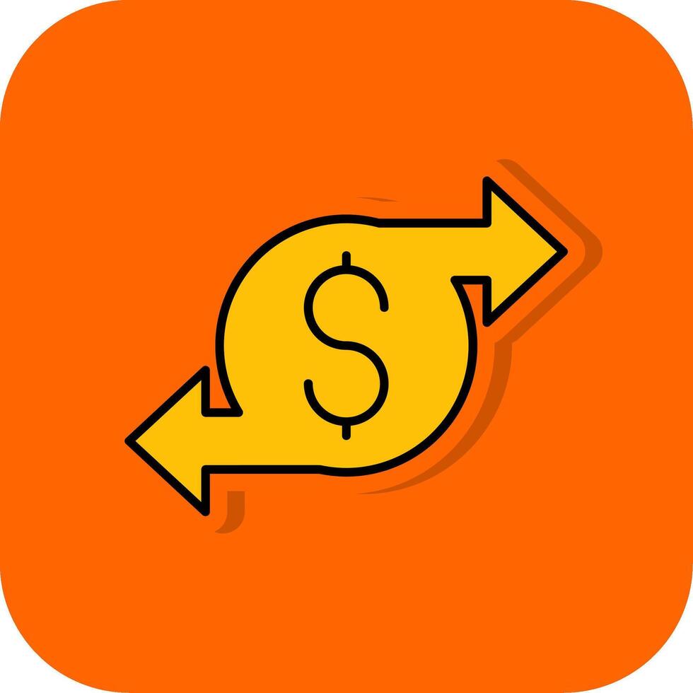 Money Transfer Filled Orange background Icon vector
