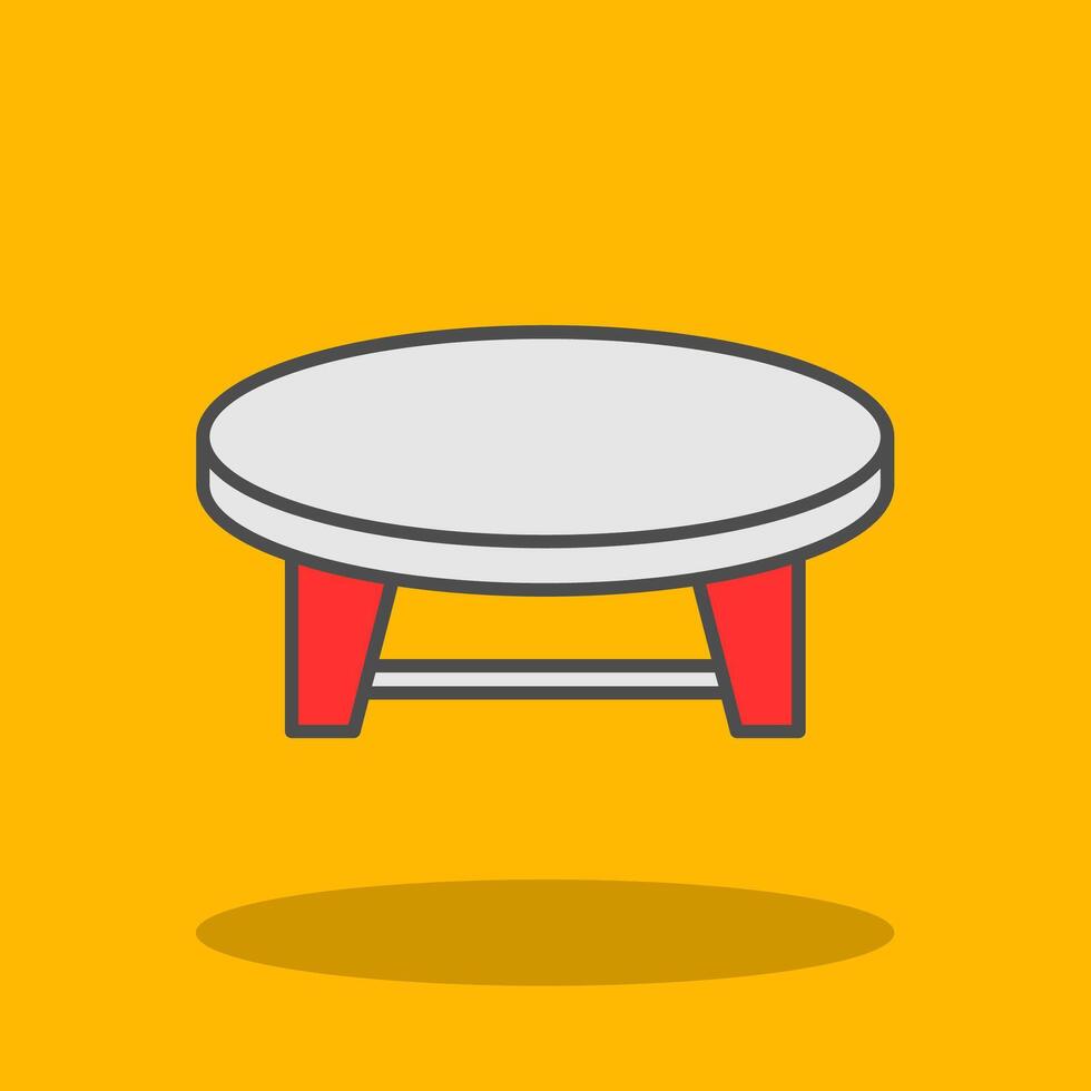 Coffee Table Filled Shadow Icon vector