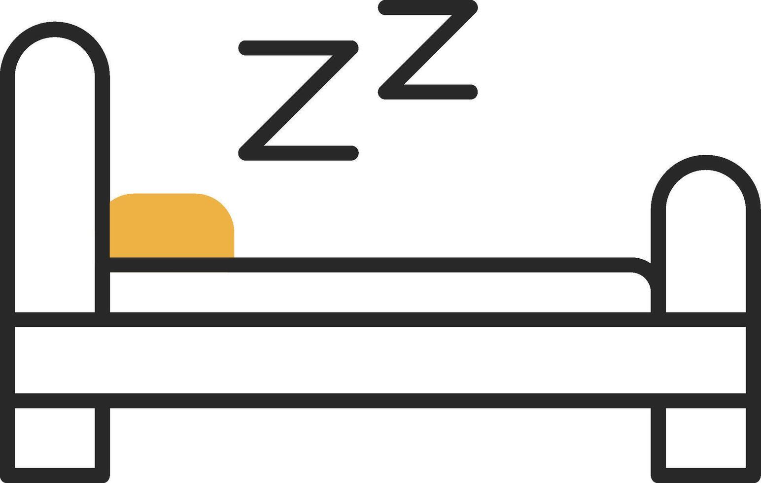 Bed Skined Filled Icon vector