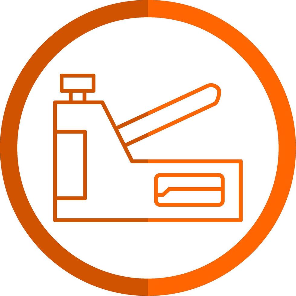 Staple Gun Line Orange Circle Icon vector