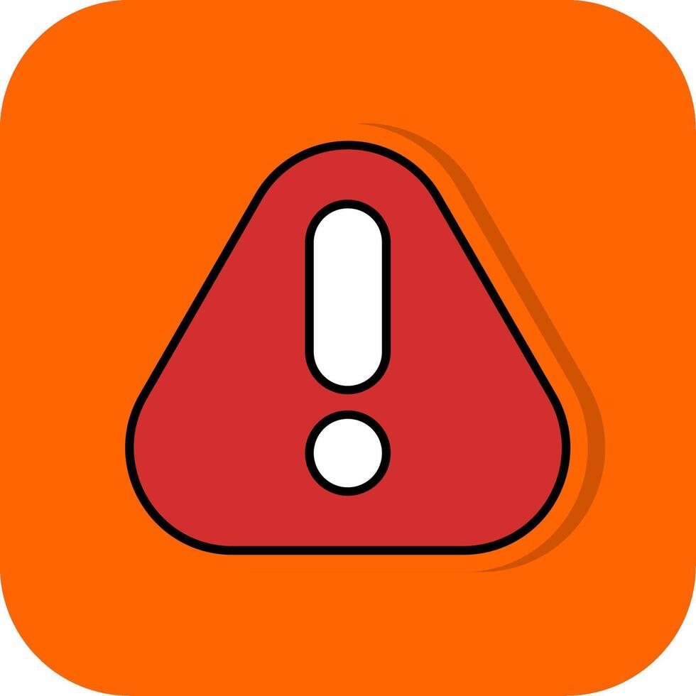 Error Filled Orange background Icon vector