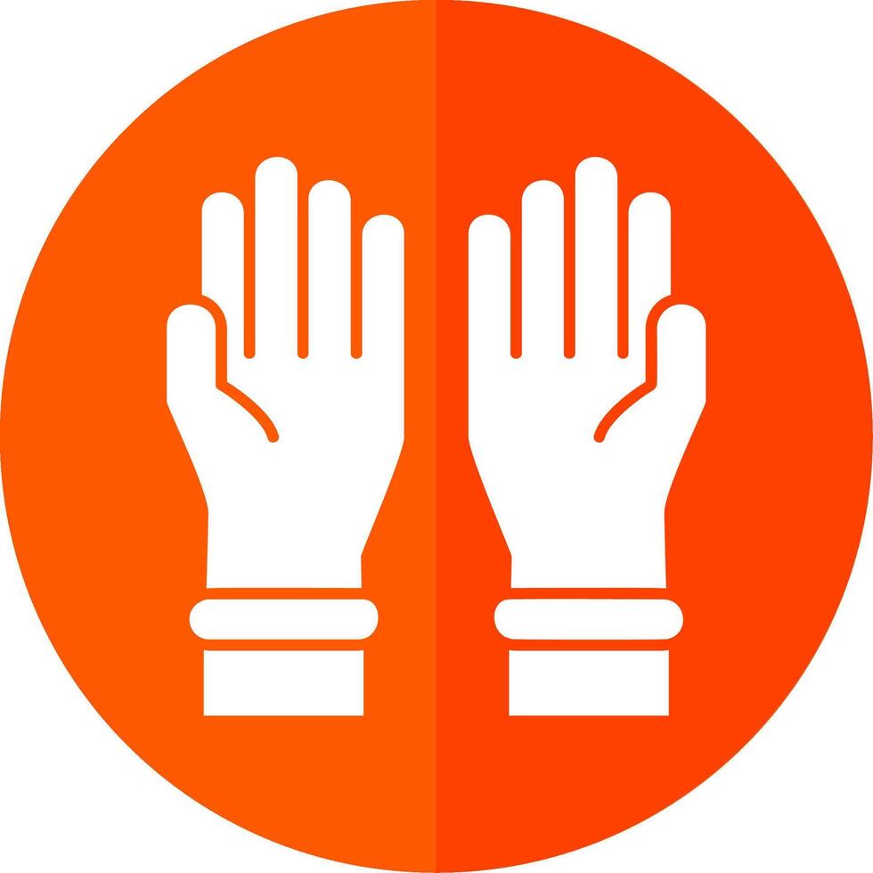 Protective Gloves Glyph Red Circle Icon vector
