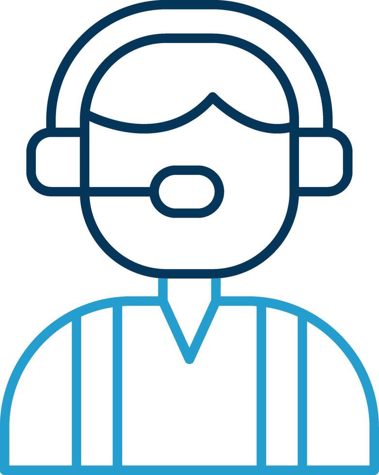 Customer Service Line Blue Two Color Icon vector