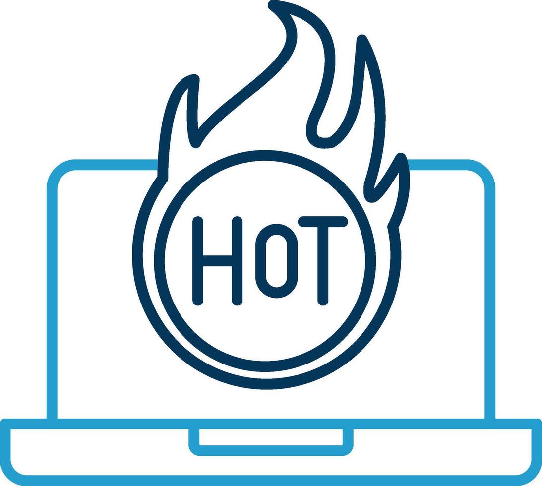Hot Line Blue Two Color Icon vector
