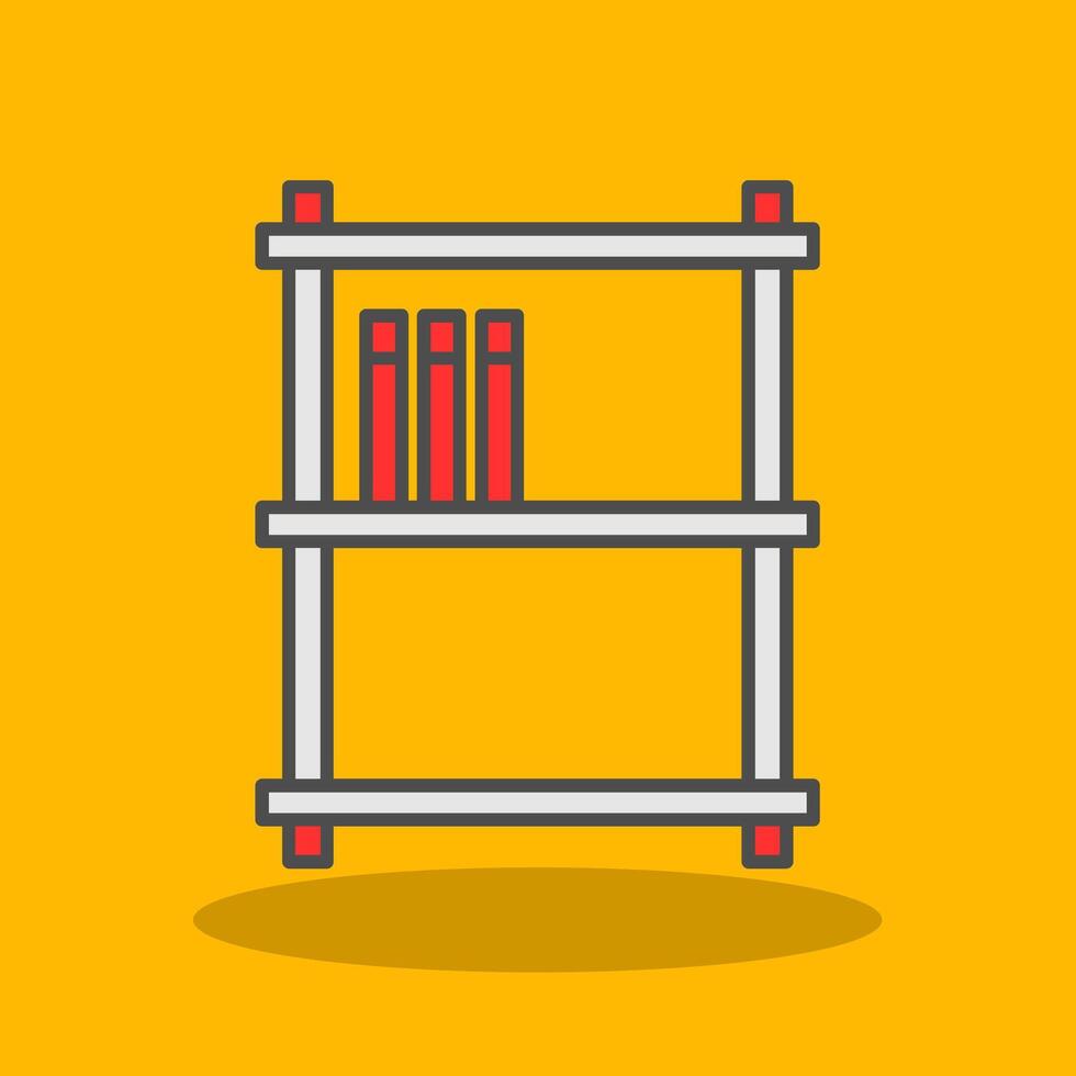 Book Shelves Filled Shadow Icon vector