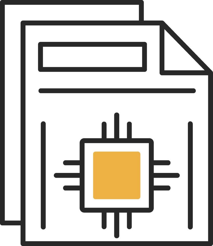 Document Skined Filled Icon vector