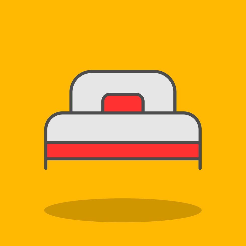 Single Bed Filled Shadow Icon vector