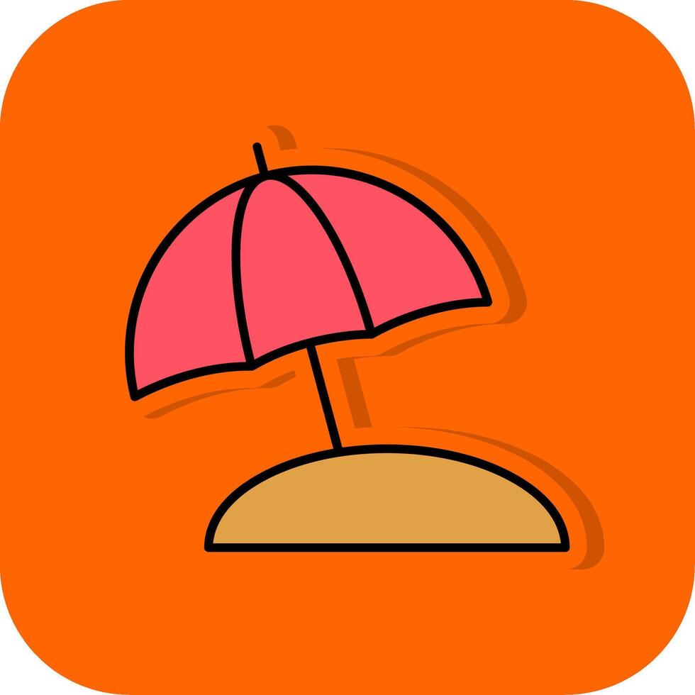 Summer Filled Orange background Icon vector