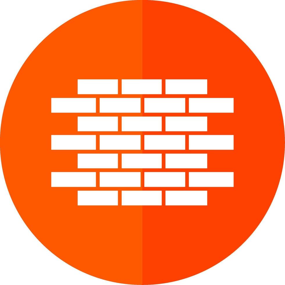 Brick Wall Glyph Red Circle Icon vector