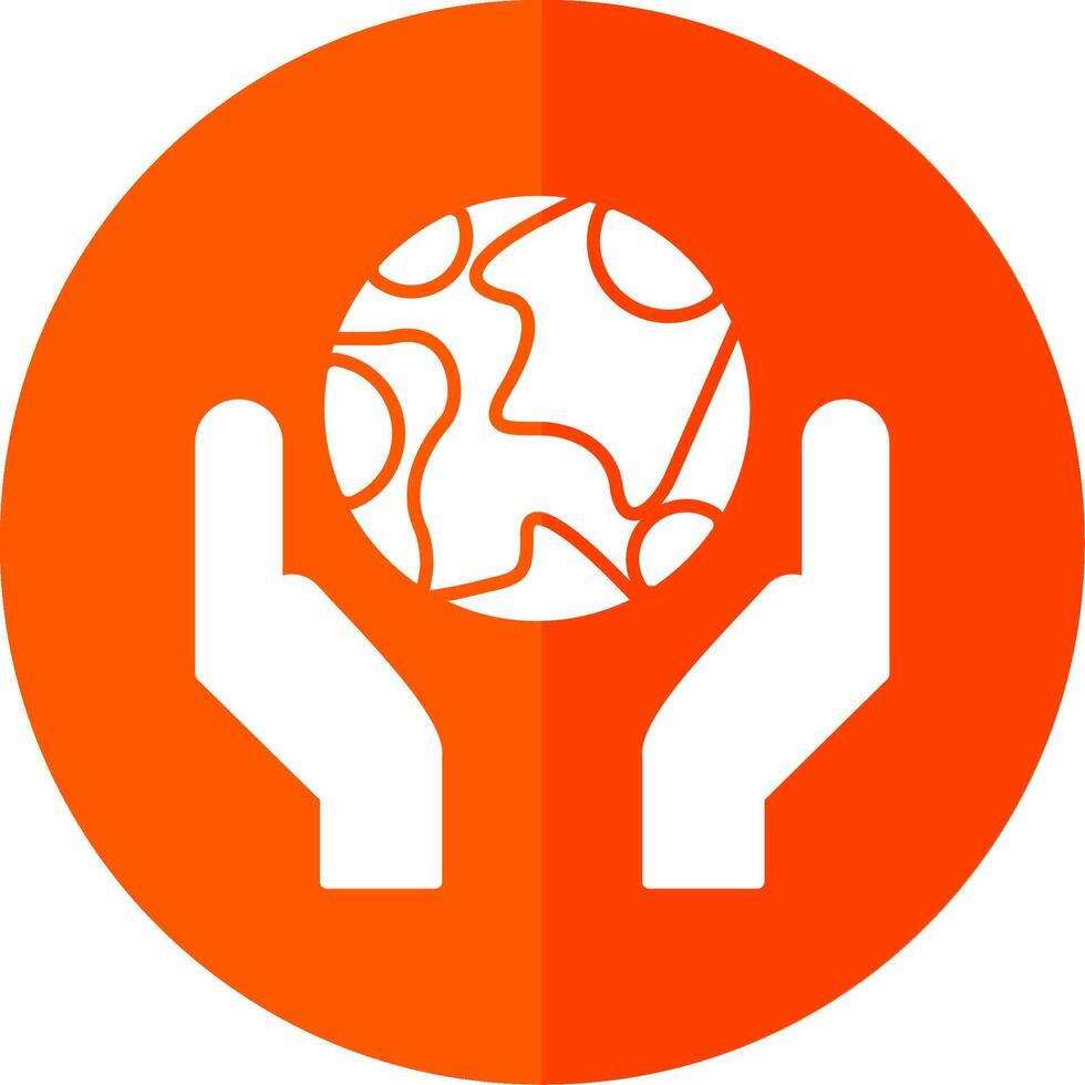 Save the Planet Glyph Red Circle Icon vector