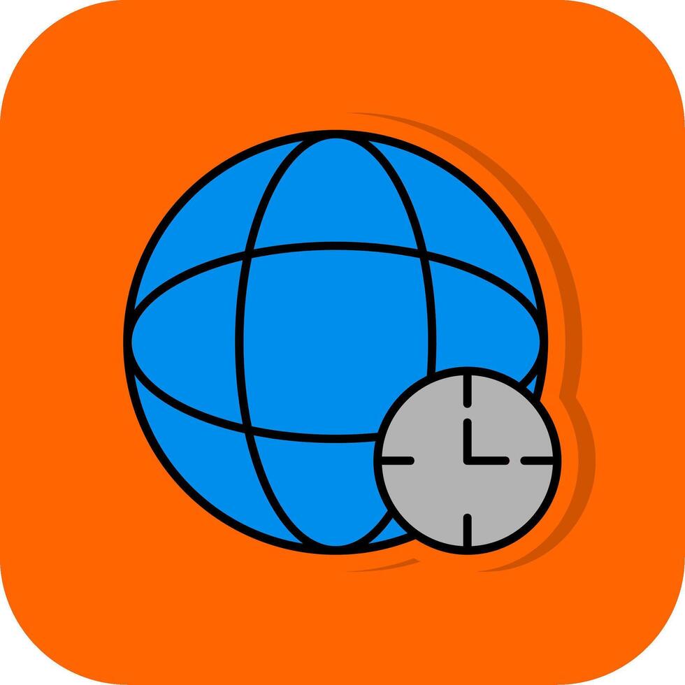 Time Zone Filled Orange background Icon vector
