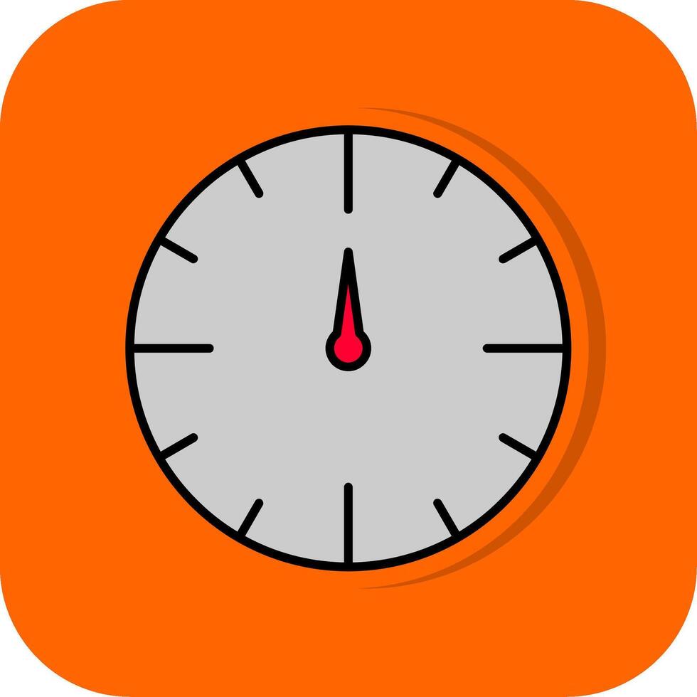 Clock Filled Orange background Icon vector