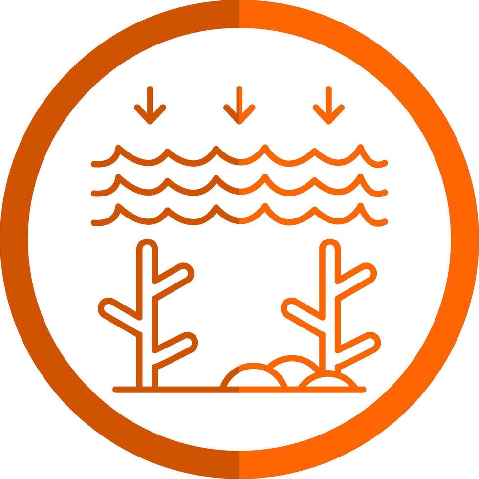 Ocean Acidity Line Orange Circle Icon vector