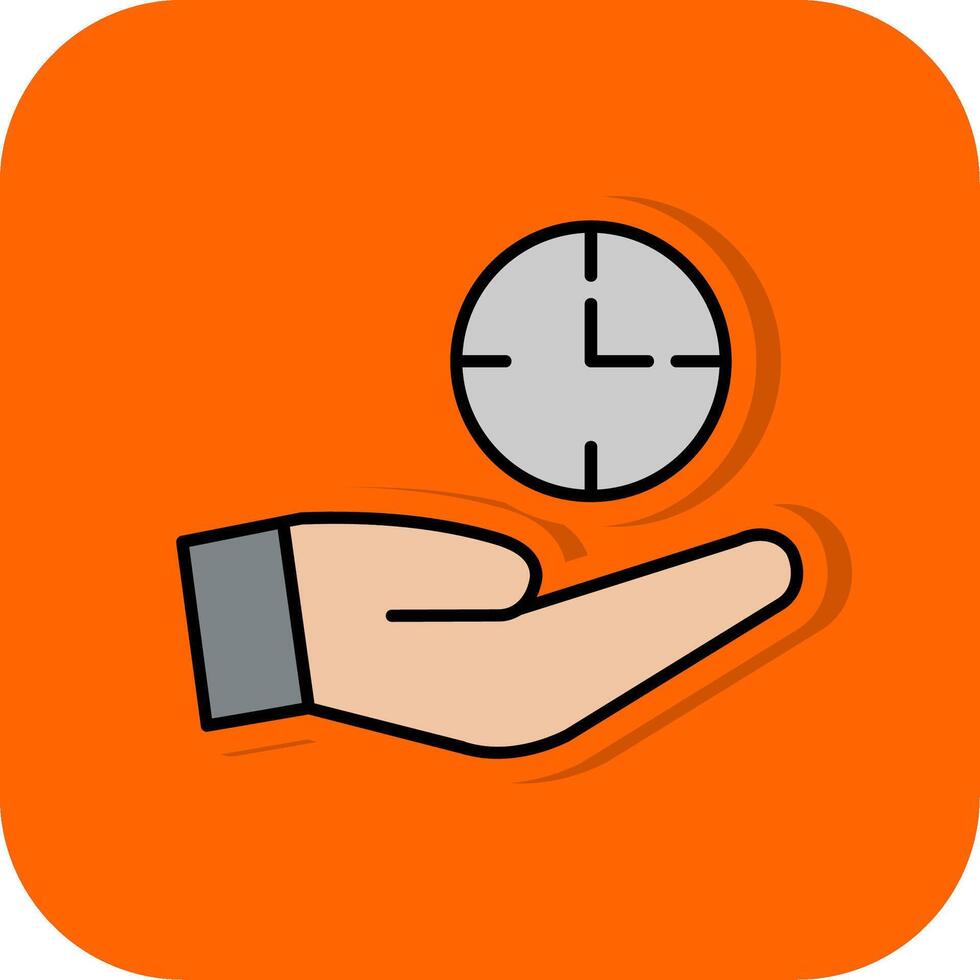 salvar hora lleno naranja antecedentes icono vector