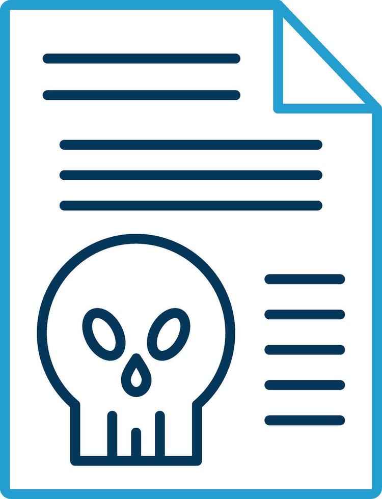 Document Line Blue Two Color Icon vector