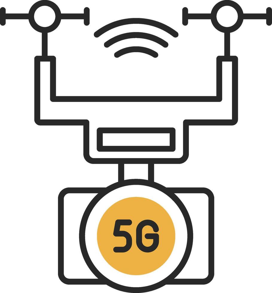 Smart Drone Skined Filled Icon vector