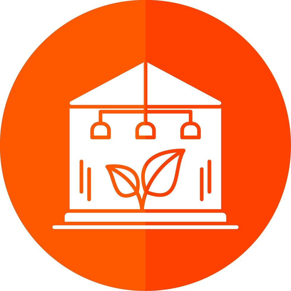 Greenhouse Glyph Red Circle Icon vector