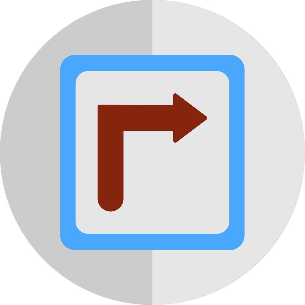 Turn Right Flat Scale Icon vector