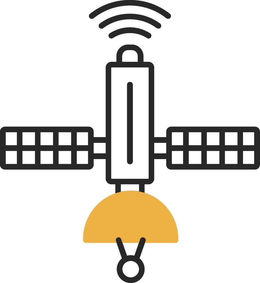 satélite desollado lleno icono vector